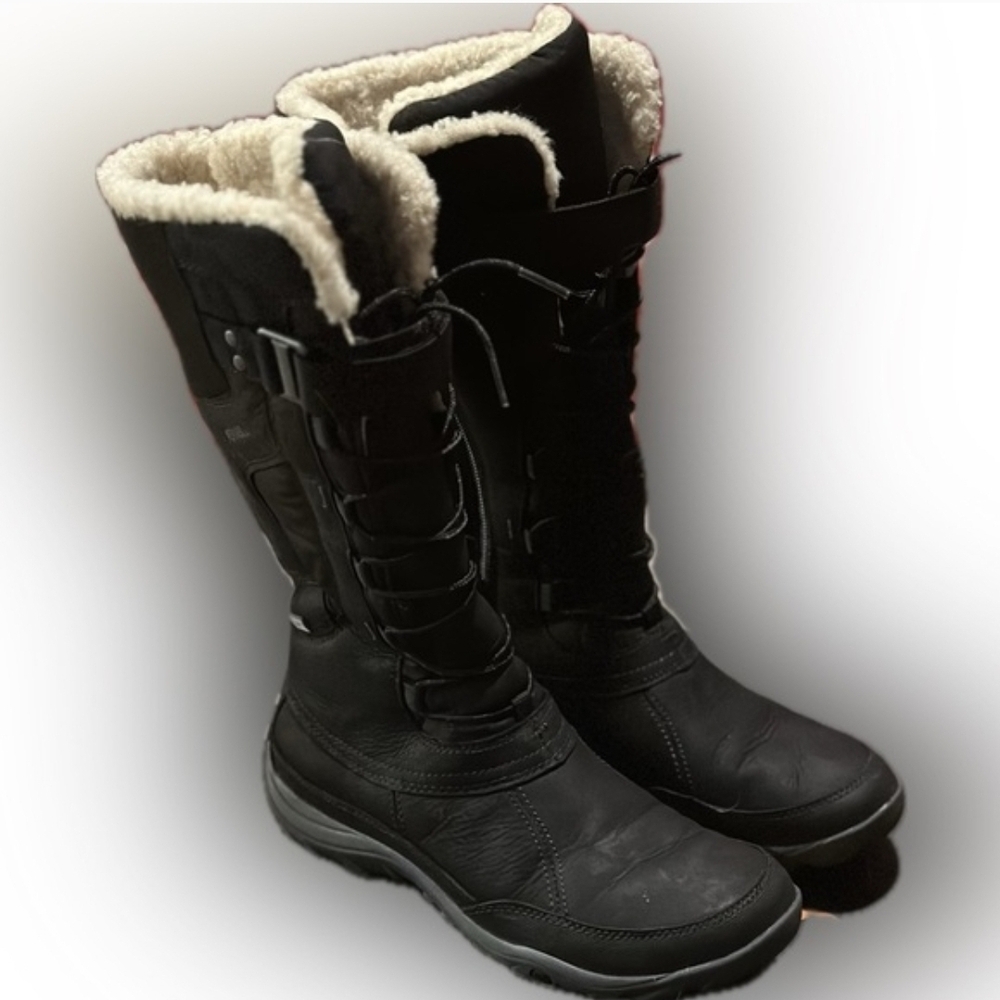 Merrell Women's Tall Black Winter Boots With Cream Fleece Lining. Waterproof. - Picture 2 of 4